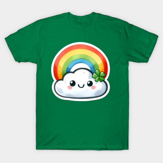 St Patrick Day Cloud with Rainbow Theme T-Shirt by ArtworksByKris